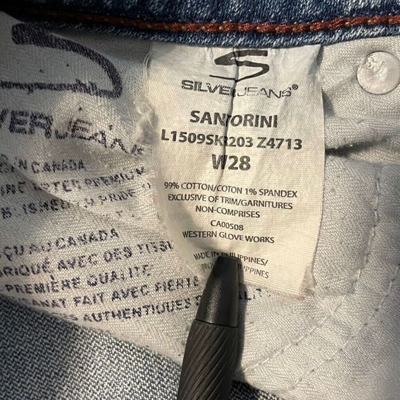Silver Jeans Santorini Capris Low Rise Straight Leg Blue Denim Women’s Size 28 - Picture 10 of 14